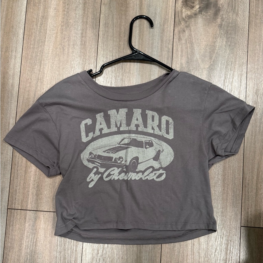 H&M Gray Camaro Graphic Crop Top